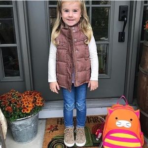 Adorable fall plaid puffer vest